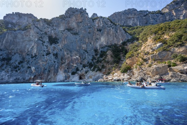 Picturesque rocky coast, cliffs and blue sea at Piscine di Venere, Golfo di Orosei, Baunei, Sardinia, Italy