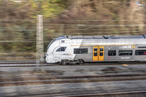 RRX, Rhein-Ruhr-Express, regional traffic, on the route east, in front of Essen main station, regional transport North Rhine-Westphalia, Germany