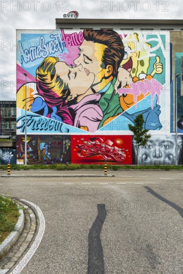 Wall painting, street art in the Bell area, Basel