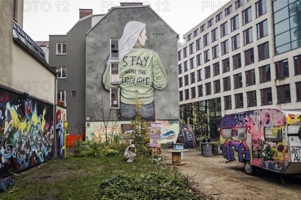 Trendy district with graffiti in the Gängeviertel, Neustadt, Hamburg