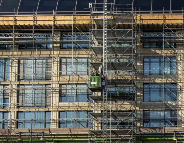 Scaffolding on the façade of the Radisson Hotel Berlin, Karl-Liebknecht-Straße, Berlin, Germany