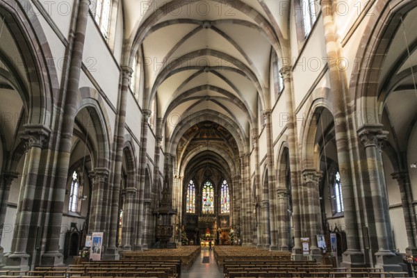Interior view, Church of St. Peter and Paul, Obernai, Alsace, Bas-Rhin Department, France