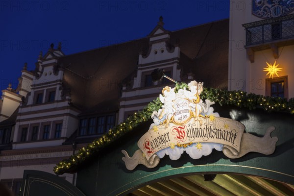 Leipzig Christmas market on the market in front of the Old Town Hall, Leipzig, Saxony, Germany