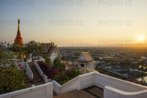 Wat Khao Chong Krachok, sunset, Prachuap Khiri Khan, Prachuap Khiri Khan Province, Central Thailand, Thailand