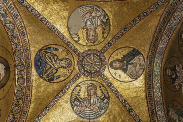 Mosaics in the Catholicon of the Hosios Luke Monastery, UNESCO World Heritage Site in Steiri, Greece