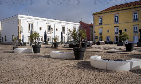 Courtyard of the Cidadele de Cascais Artists' Farm in Forte de Nossa Senhora da Luz de Cascais, Portugal