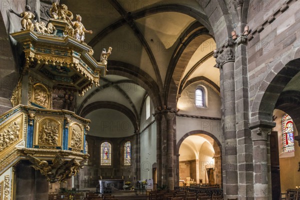 Interior view, Église Sainte-Foy, Sélestat, Schlettstadt, Alsace, Bas-Rhin Department, France