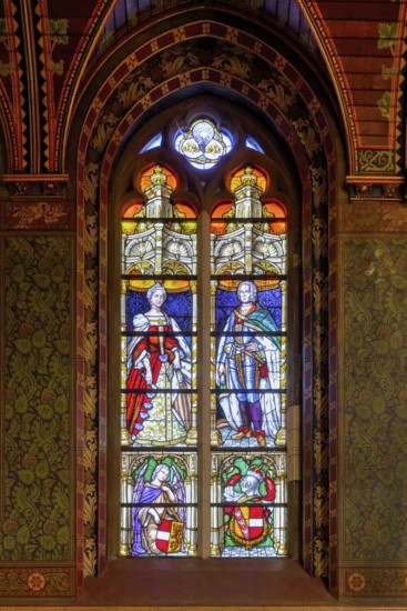 Holy Blood chapel, Figurative stained-glass window, Bruges, Belgium