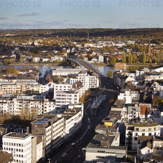 Panoramic view from town house towards Beul, Bonn, North Rhine-Westphalia, Germany