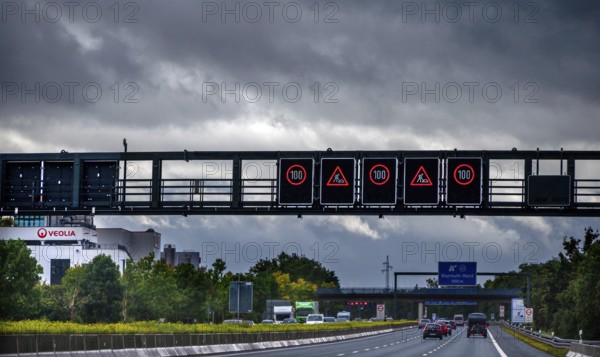 Electronic traffic control on the A9 motorway, Hof, Upper Franconia, Bavaria, Germany