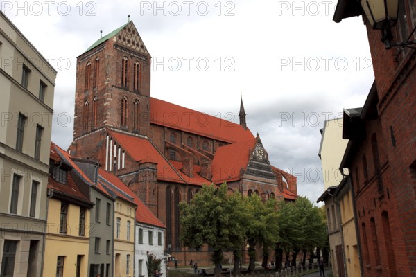 St. Nicholas Church, important building of North German brick Gothic and part of the UNESCO World Heritage Site, Wismar, Northwest Mecklenburg district, Mecklenburg-Western Pomerania, Germany