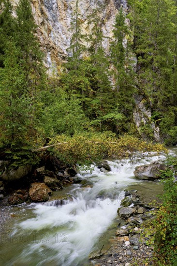 Diosaz mountain river in the gorge, Gorges de la Diosaz, Les Houches, Chamonix-Mont-Blanc, Haute-Savoie, France