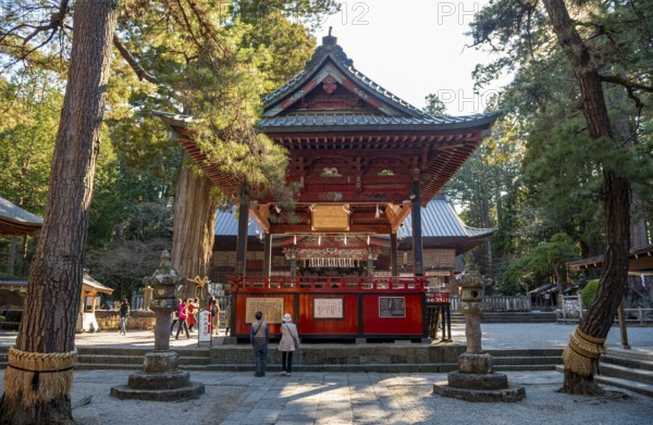 Shinto Shrine Buildings, Kitaguchi-hongu Fuji Sengen Shrine, Shinto Shrine in the Forest, Fujiyoshida, Yamanashi Prefecture, Japan
