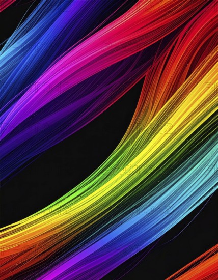 Abstract digital art featuring vibrant, intersecting neon lines creating a geometric pattern, Intersecting neon lines form a vibrant abstract geometric grid against a black background, Seamless looping illustration, colorful diagonal lines, creating a modern dynamic template background, vibrant colored lines and geometric forms for business or technology wallpaper, AI generated