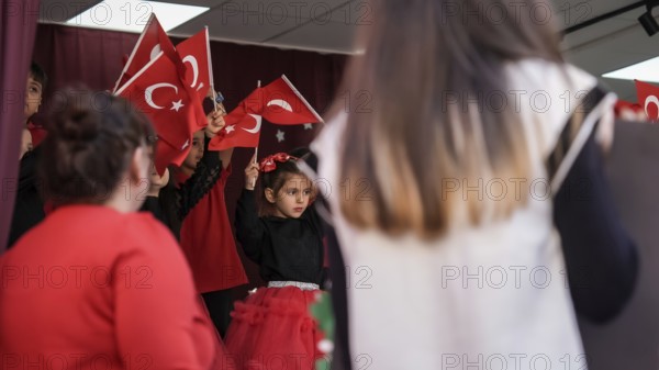 Children celebrate the 102nd anniversary of the Republic Day of Turkey, a national holiday commemorating October 29, 1923, when Mustafa Kemal Atatürk proclaimed the foundation of the Republic of Turkey. Gaziantep, Turkey – October 29, 2025, Gaziantep, Gaziantep, Turkey