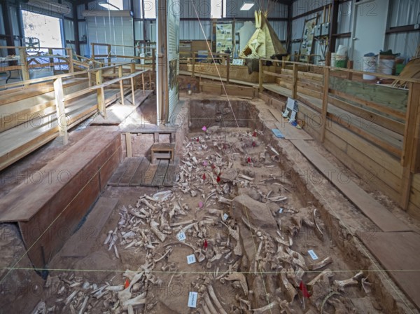 Beulah, Wyoming - The Vore Buffalo Jump, a sinkhole used by Plains Indians as a trap for bison from about 1550 through 1800. Archaeologists have uncovered thousands of bones, though only about 10 percent of the site has been excavated