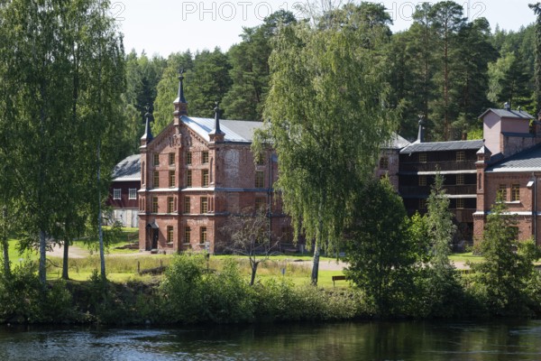 Brick factory building, former paper factory and mill for the production of groundwood pulp board, UNESCO World Heritage Site Verla Factory Village, Maailmanperintökohde Verlan puuhiomo ja pahvitehdas, Verla Rapids, Kymenlaakso, near Kouvola, Finland