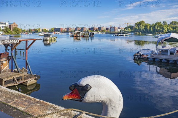 Lake Rummelsburg on the Stralau peninsula in Berlin, Germany