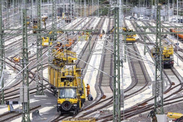 New Untertürkheim railway sidings. Train services are being reorganised as part of Stuttgart 21. Among other things, 33 sidings are being built. Stuttgart, Baden-Württemberg, Germany