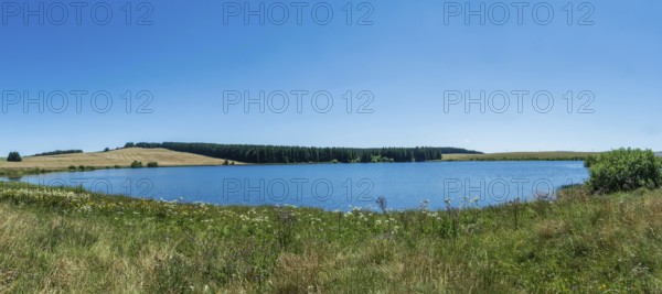 Lake of Bourdouze, Auvergne Volcanoes Regional Park, Puy de Dome., Auvergne-Rhone-Alpes, France