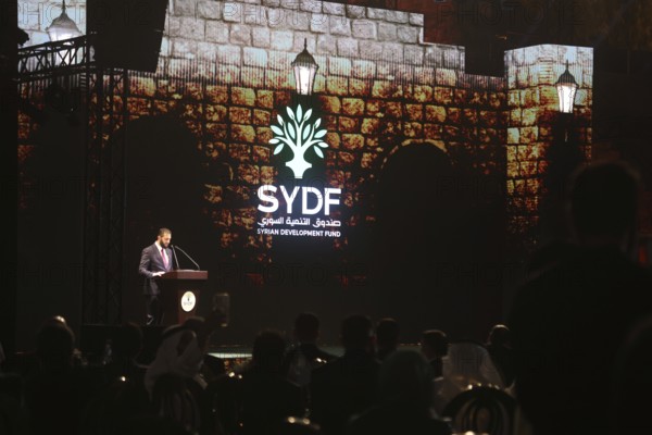 President Ahmed al-Sharaa officially opened the Syrian Development Fund at Damascus Citadel, in a ceremony joined by government leaders and international diplomats, Damascus, Damascus, Syria
