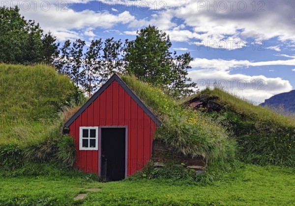 Bustarfell, a former peat farm, now a museum, East Iceland, Iceland