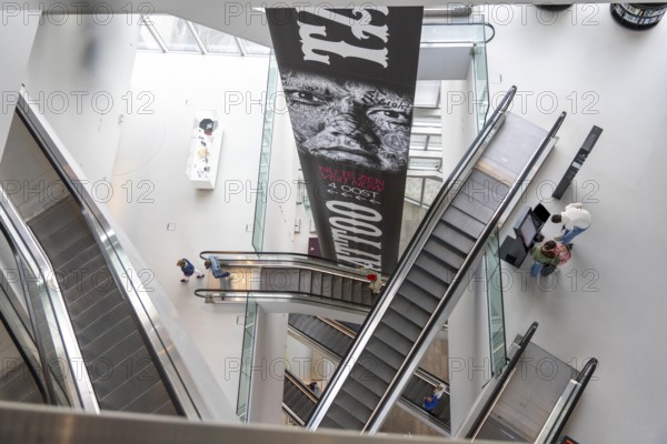 The Forum Groningen, public cultural and educational centre on the Nieuwe Markt, in the old town, with cinema, library, media labs, catering, roof terrace, study and reading areas, viewing points, 10 floors, connected by many escalators, Netherlands