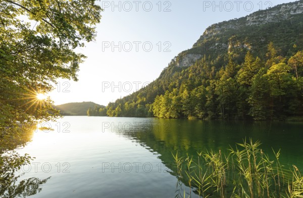 Sunrise in summer at Lake Thumsee near Bad Reichenhall