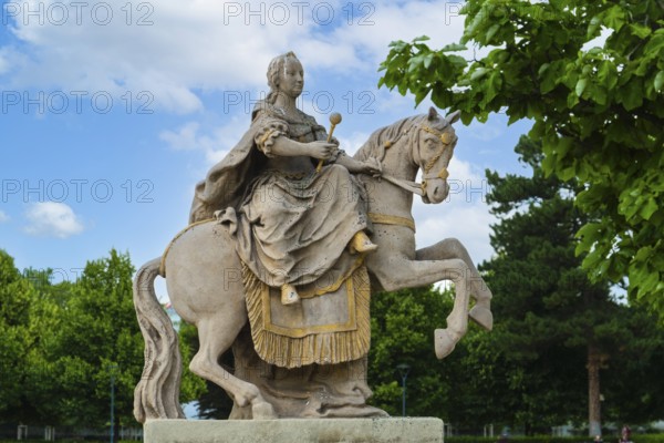 Statue of Maria Theresa in the Presidential Garden in Bratislava, Slovakia