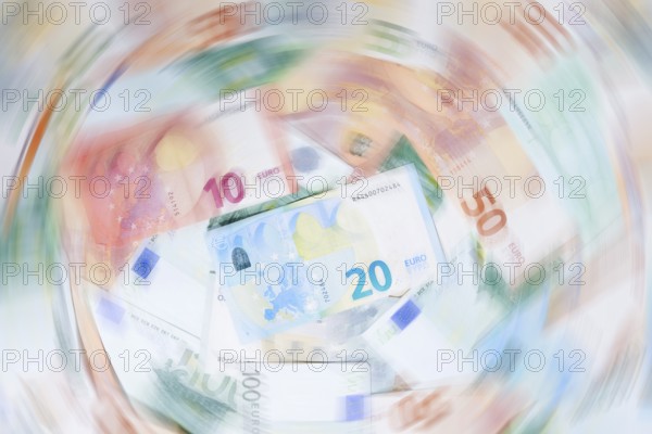 Various euro banknotes