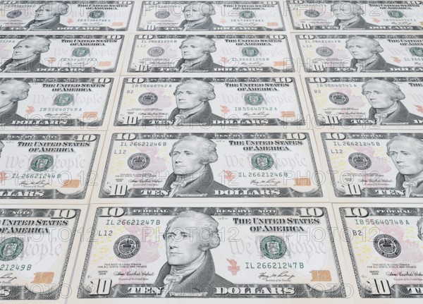 10 US dollar notes, 10 dollar banknotes