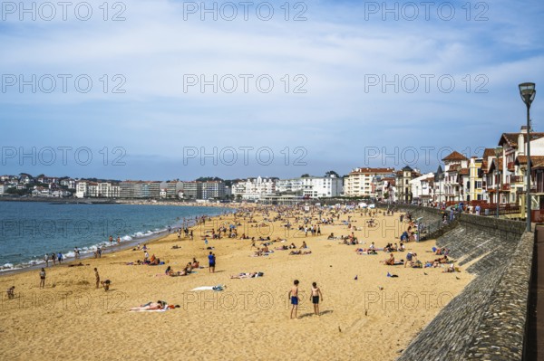 Beach and seaside in Saint-Jean-de-Luz, Nouvelle-Aquitaine, Pyrenees-Atlantiques, France