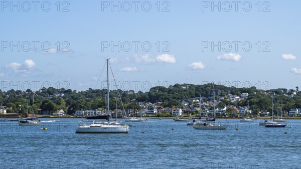 Boats on seaside in Poole, Dorset, England, United Kingdom