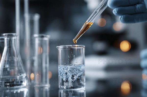 Medical research and development in advanced lab or research center. Development of new vaccines and remedies for diseases, AI generated