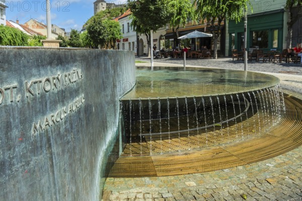 Mark Aurel fountain and fountain on Peace Square, Capital of Culture 2026, Trencín, Slovakia