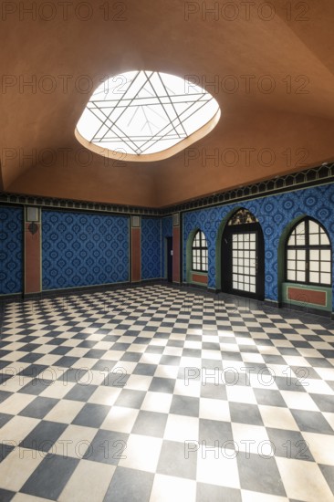 Renovated prayer room of the Jewish community in the Neolog Synagogue converted into a cultural centre by Berlin architect Richard Scheibner in the Capital of Culture 2026, Trencín, Slovakia