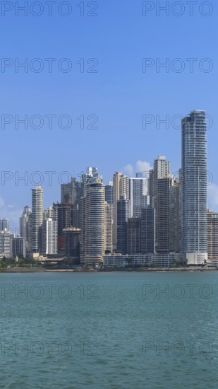 Panoramic view of skyline of Panama City downtown and financial center