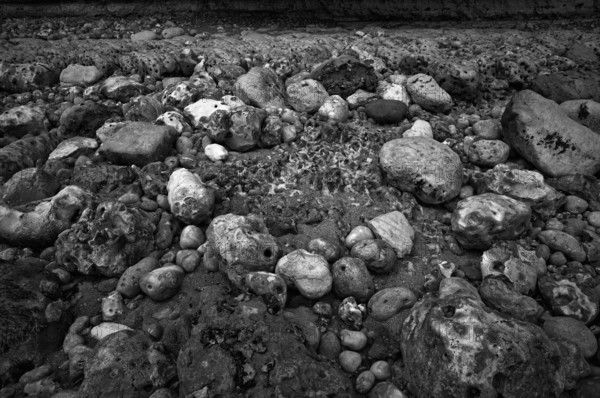 Pebbles, stones, pebbles on the beach, black and white, Yport, chalk cliffs, alabaster coast, La Côte d'Albâtre, Normandy, Seine-Maritime, France