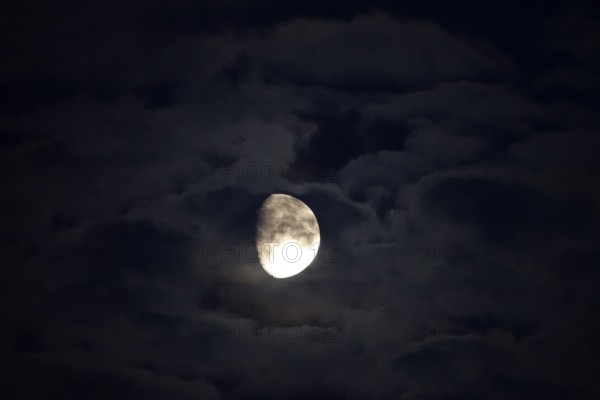 Picturesque sky with moon, moonlit night, July, Germany