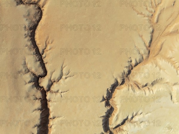 Canyon in the Tsondab Valley in the Namib Desert. Aerial view. Drone shot. Namibia