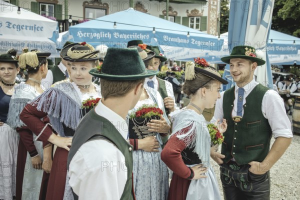 Traditional traditional costume anniversary of the Trachtenverein Schliersee Stamm 1888, Schliersee, Upper Bavaria, Bavaria, Germany, 2025
