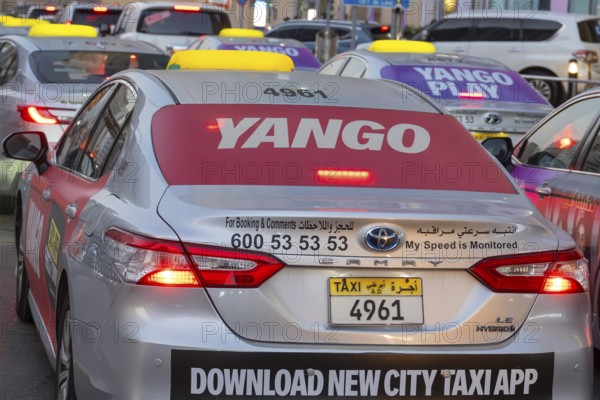 Road traffic taxi, Abu Dhabi, United Arab Emirates