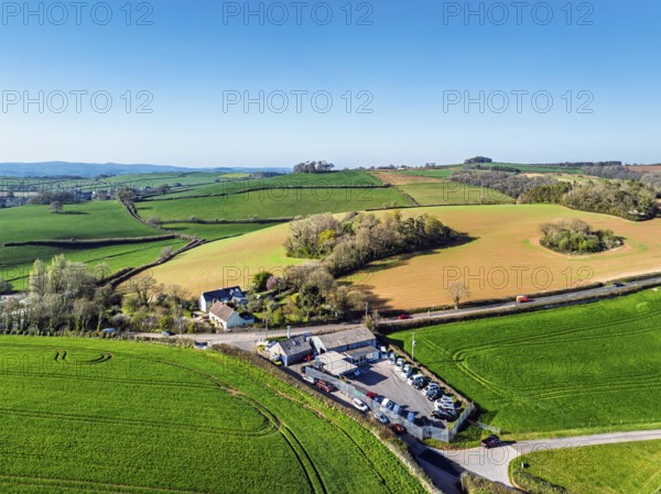Farms and Fields over Paignton from a drone, Devon, England, United Kingdom