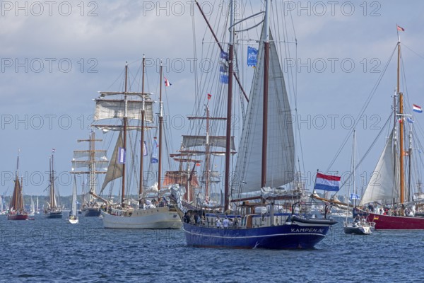 Sailing ships, windjammer parade, Kieler Woche, Kiel Fjord, Kiel, Schleswig-Holstein, Germany