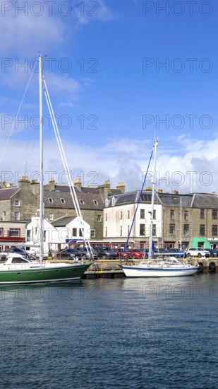 Lerwick, a coastal city in Shetland Scotland British Islands in England with scenic medieval houses