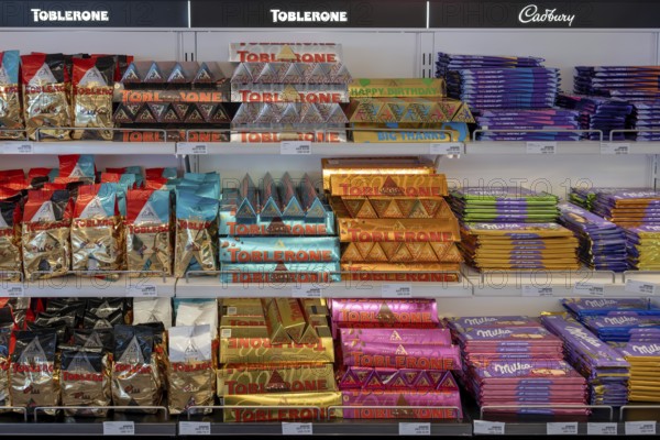 Toblerone and Milka chocolate shelf