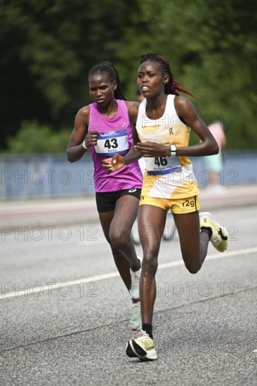 Rancy Kogo Kenya and Ann Nyaguthie Ndichu Kenya as the best-placed runners at the 31st Hella Half Marathon 2025, Hamburg, Germany
