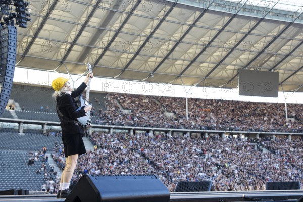 Angus Young, lead guitarist of AC/DC live on Power Up Tour 2025 at the Olympiastadion Berlin on 30 June 2025