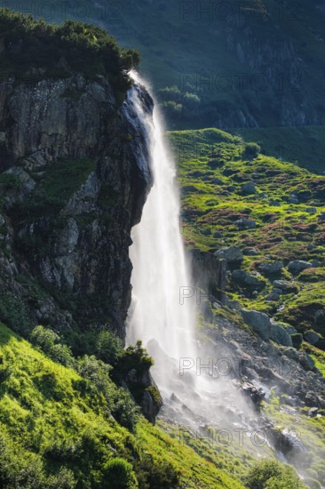 Wyssebach Falls plunges over a striking cliff, Canton of Bern, Switzerland