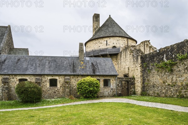 Castle ruin of Chateau de Saint-Sauveur-le-Vicomte, Manche, Normandy, France